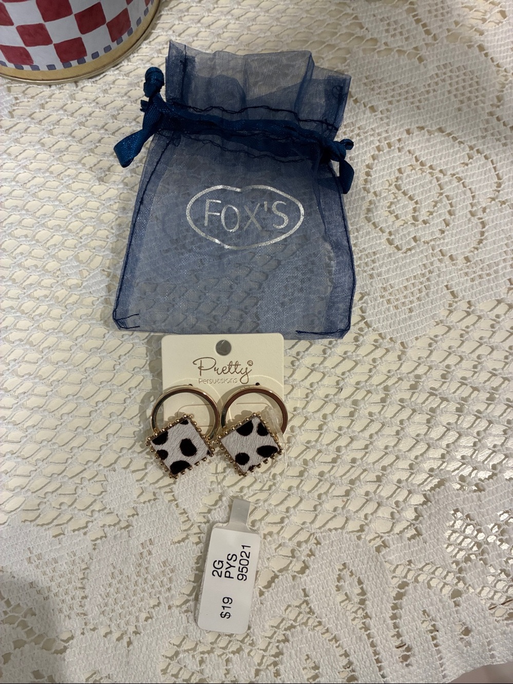 NWT Pretty Persuasions Gold Tone Faux Animal Print Earrings